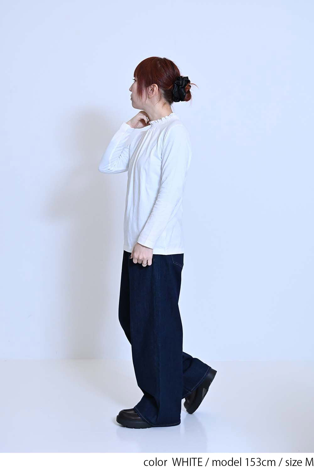 襟シャーリングレースロンTee②