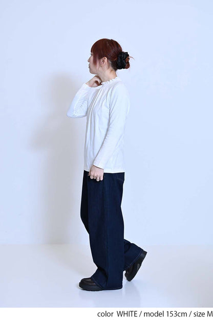 襟シャーリングレースロンTee②