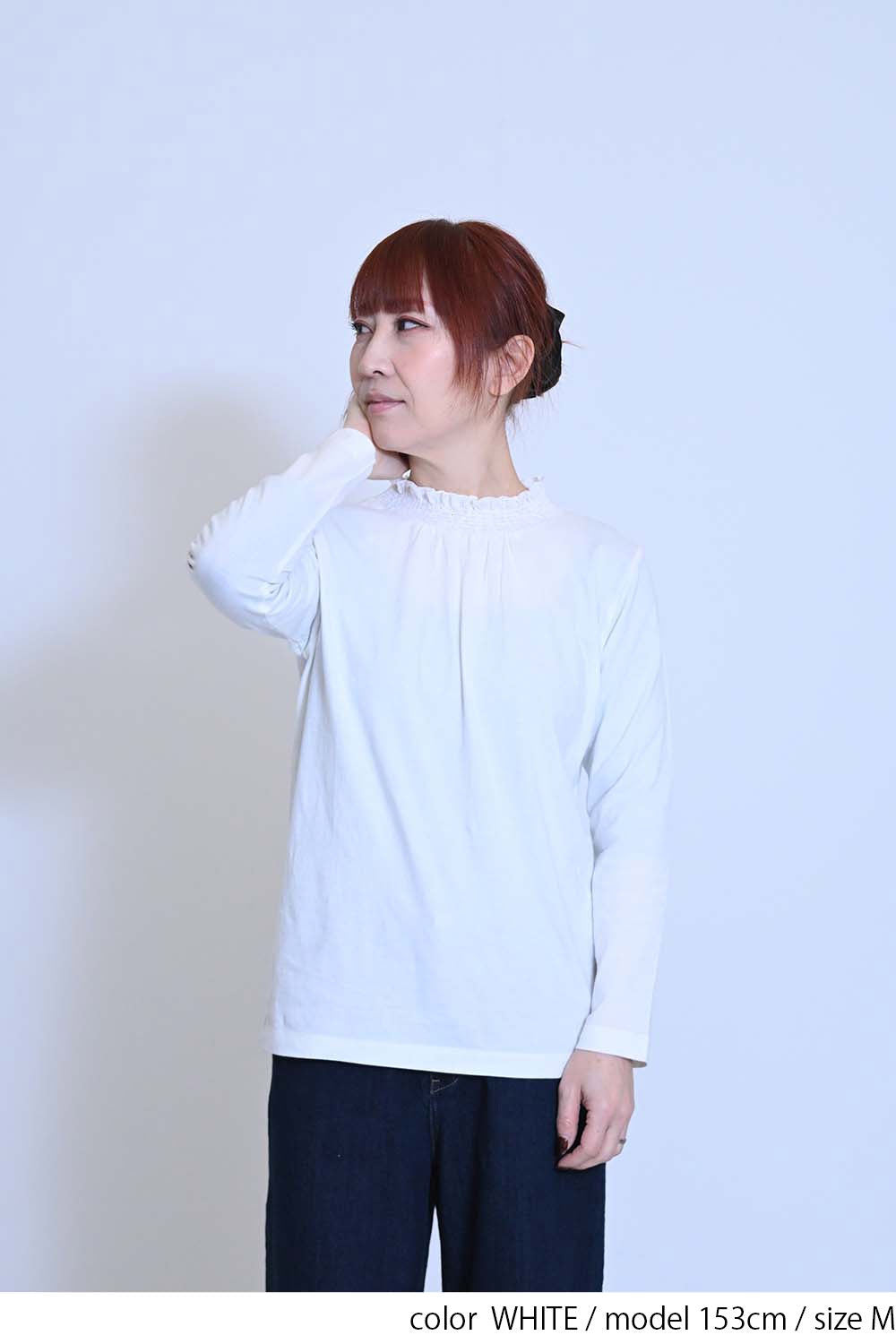 襟シャーリングレースロンTee②