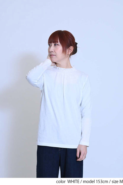襟シャーリングレースロンTee②