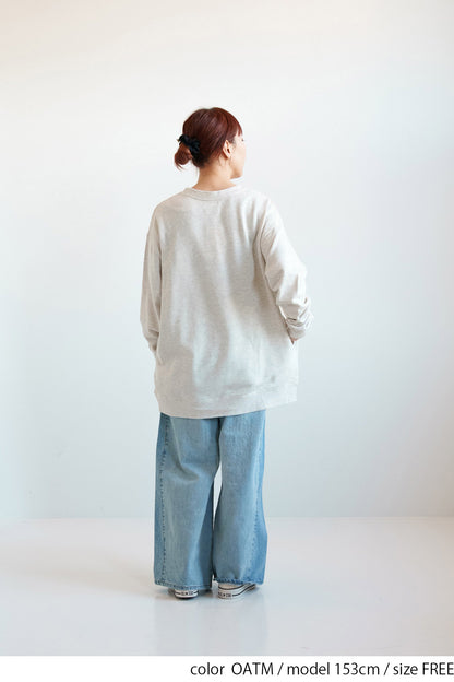 ≪SALE≫ Slub Fleece Crew Neck Tunic