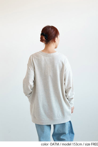 ≪SALE≫ Slub Fleece Crew Neck Tunic