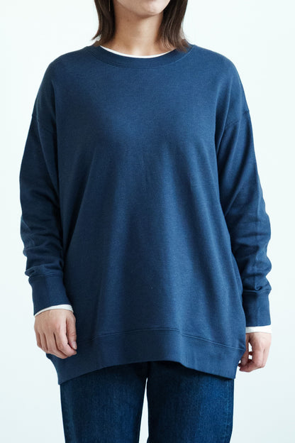 ≪SALE≫ Slub Fleece Crew Neck Tunic