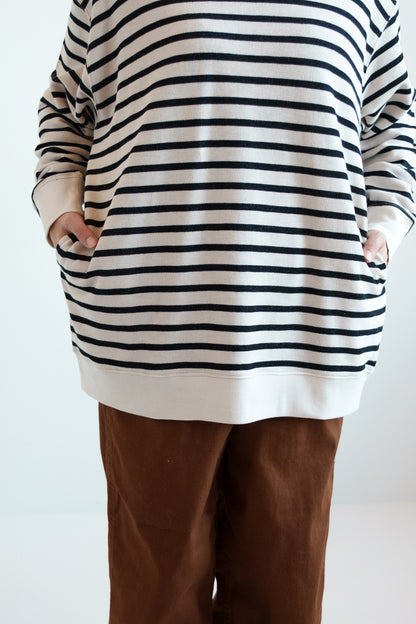≪SALE≫ Slub Fleece Crew Neck Tunic