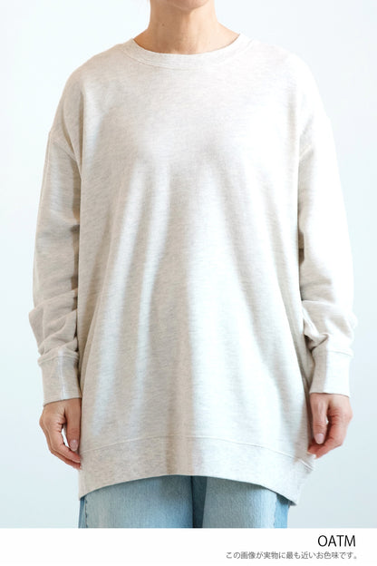 ≪SALE≫ Slub Fleece Crew Neck Tunic