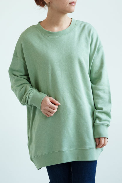 ≪SALE≫ Slub Fleece Crew Neck Tunic