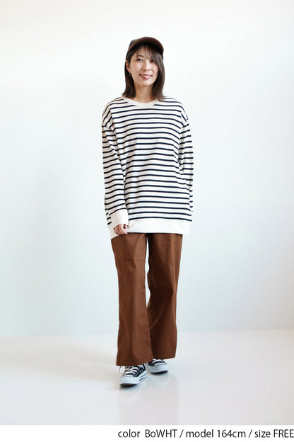≪SALE≫ Slub Fleece Crew Neck Tunic