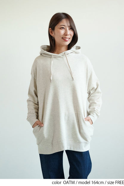 スラブ裏毛パーカーチュニック