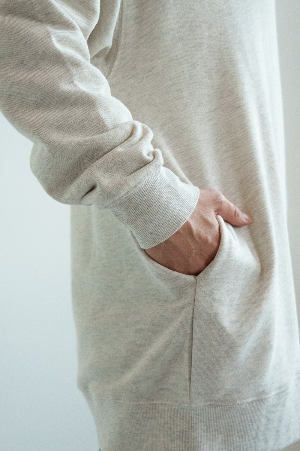 ≪SALE≫ Slub Fleece Hoodie Tunic