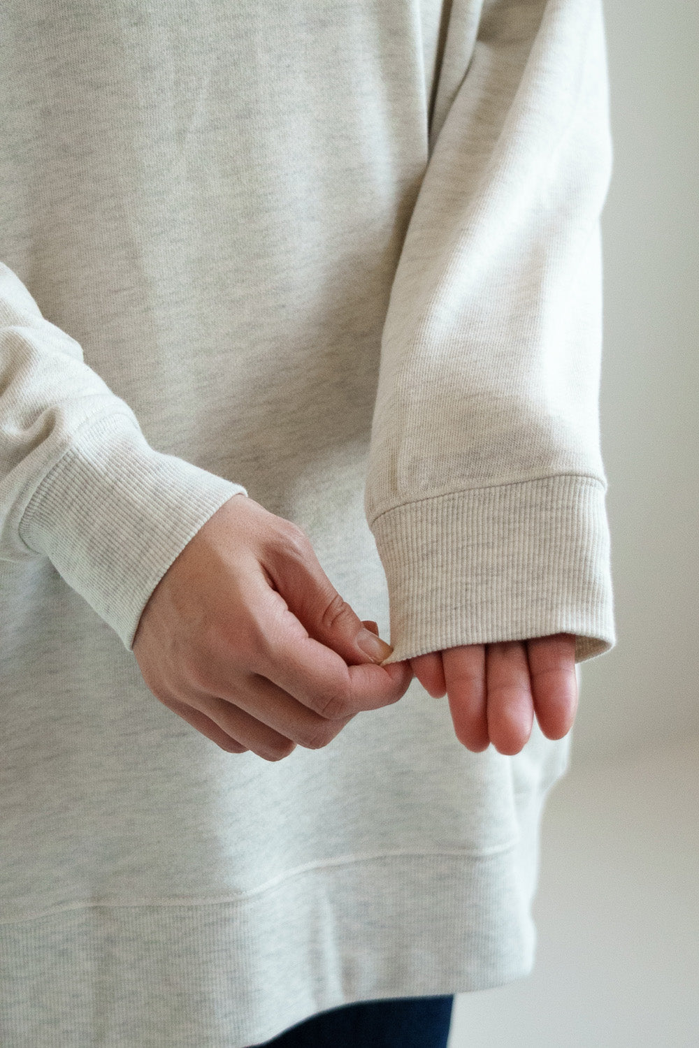 ≪SALE≫ Slub Fleece Hoodie Tunic