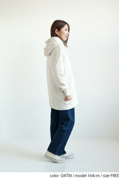 スラブ裏毛パーカーチュニック