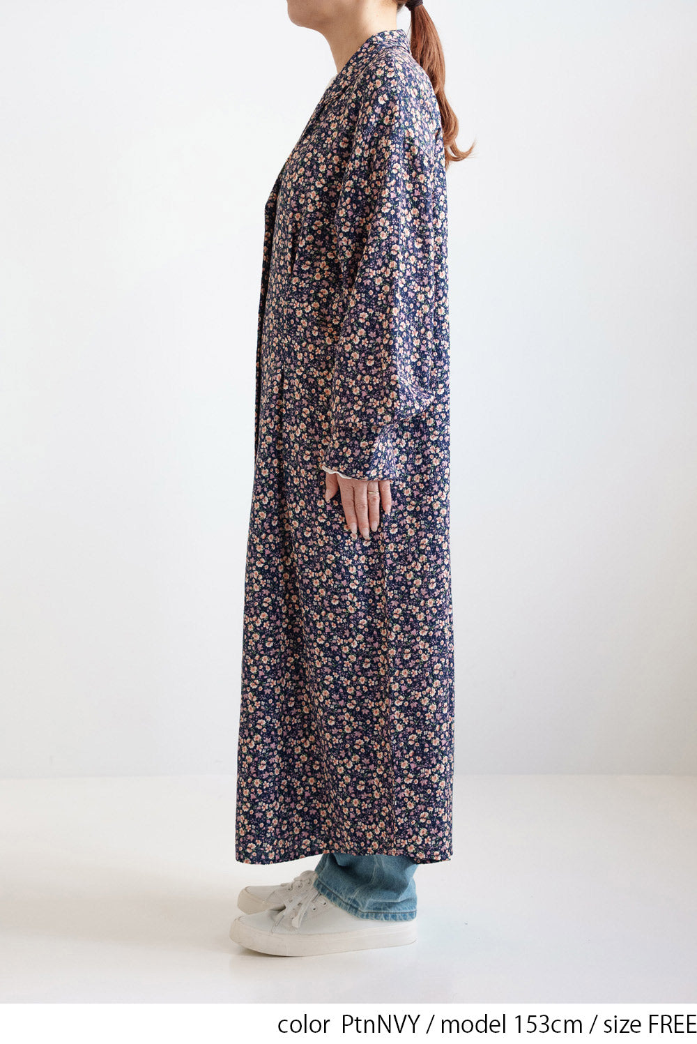 Floral Pattern Open Collar Dress