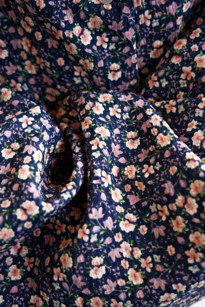 Floral Pattern Open Collar Dress