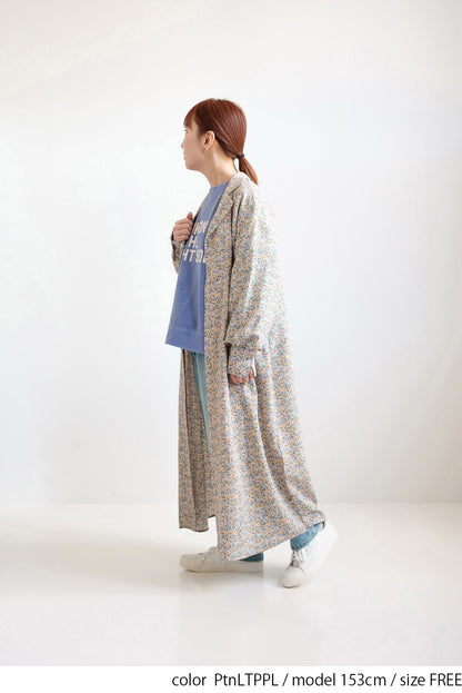 Floral Pattern Open Collar Dress