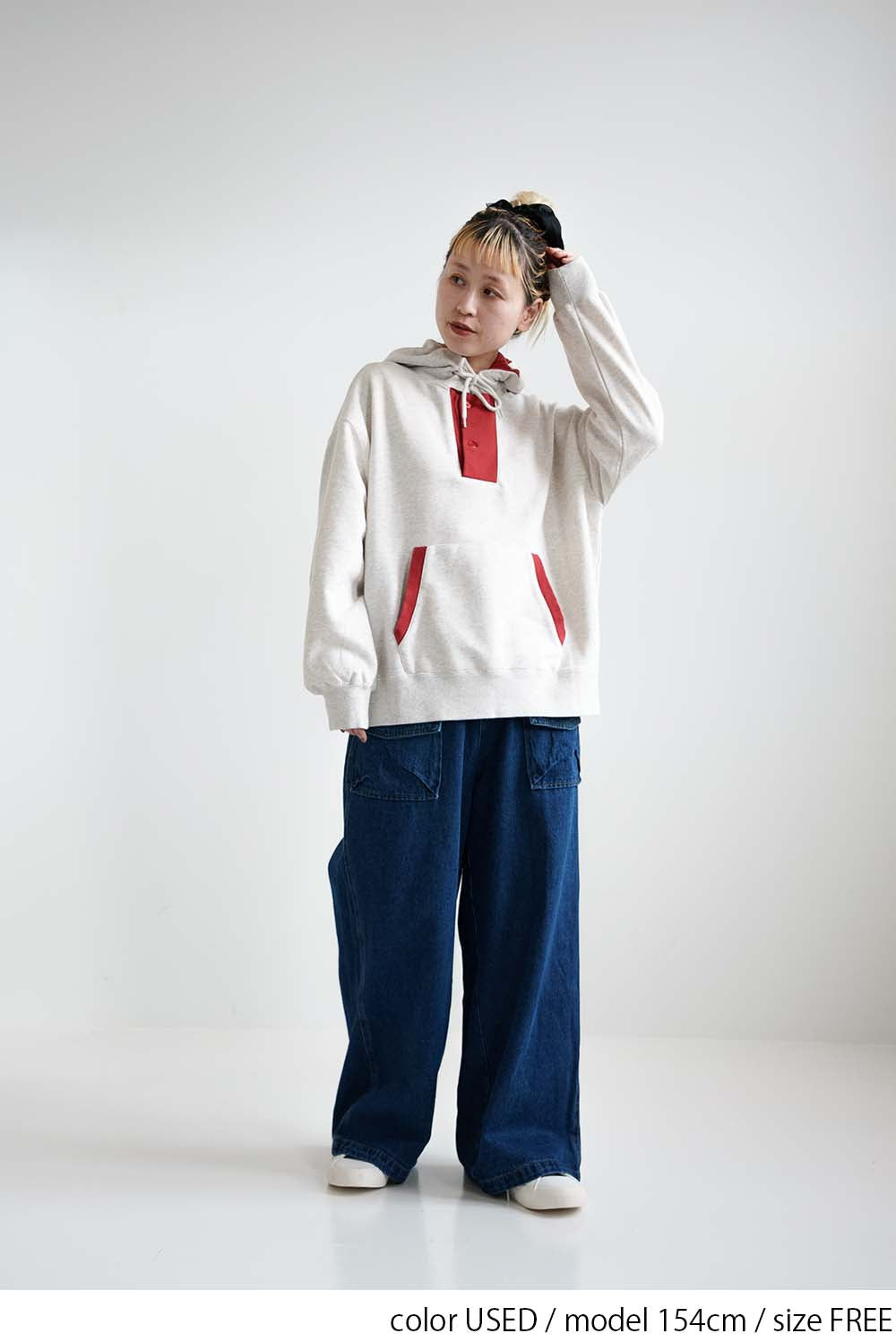 フラップデニムワイドパンツ