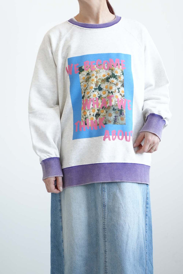 Floral Print Color Block Fleece Pullover