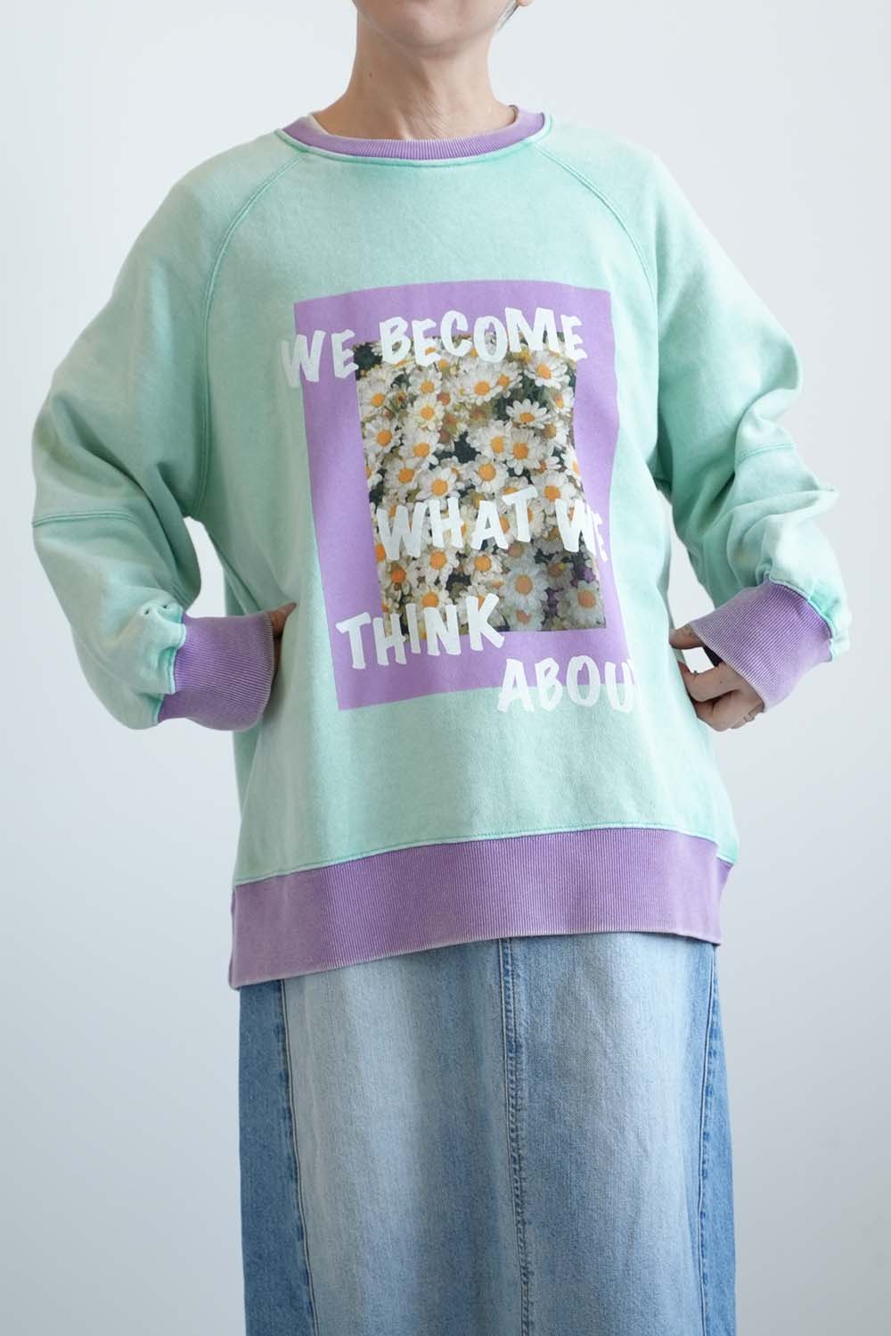 Floral Print Color Block Fleece Pullover