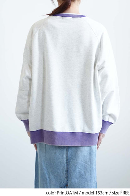 Floral Print Color Block Fleece Pullover