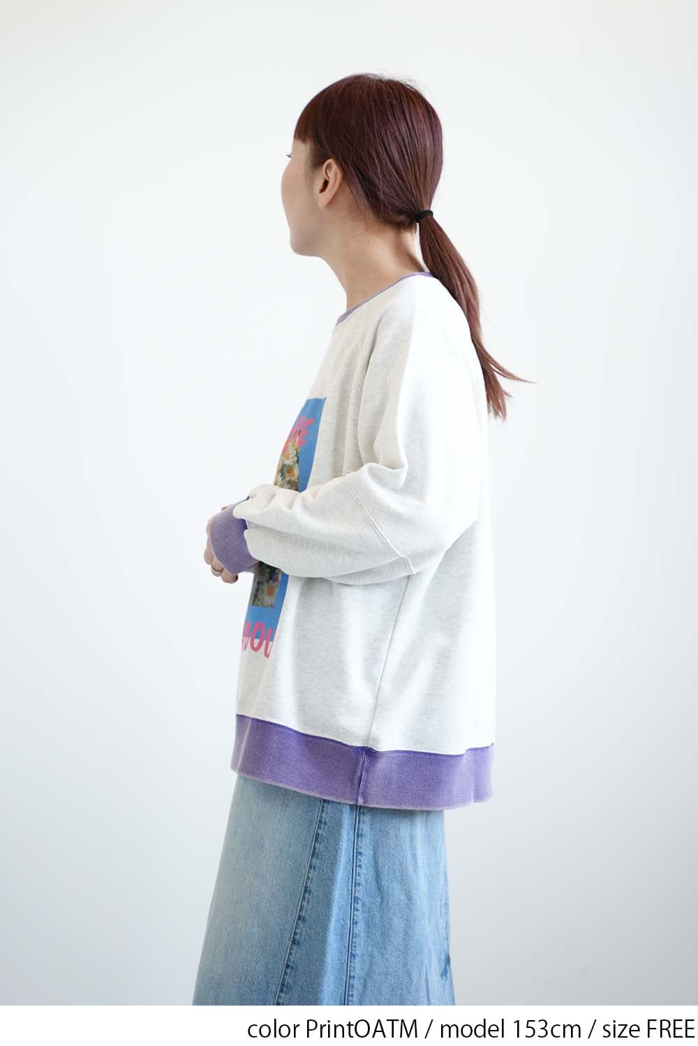 Floral Print Color Block Fleece Pullover
