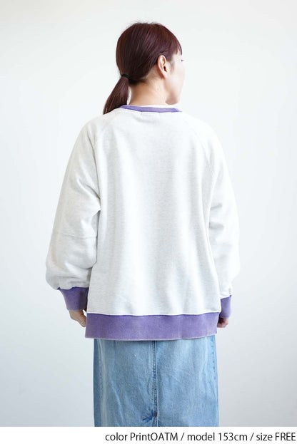 Floral Print Color Block Fleece Pullover