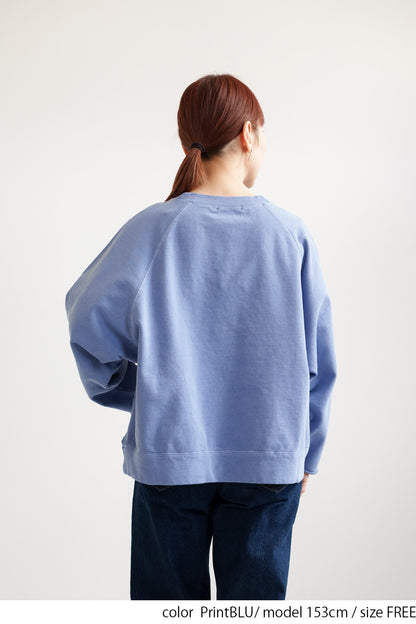 Fleece Wide Sleeve Printed Pullover