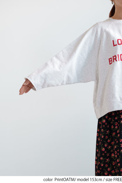 Fleece Wide Sleeve Printed Pullover