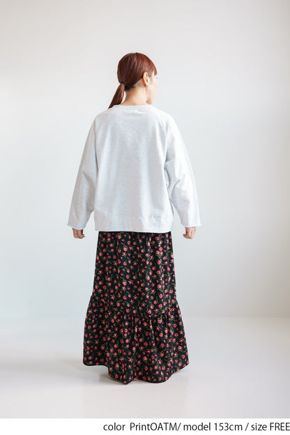 Fleece Wide Sleeve Printed Pullover