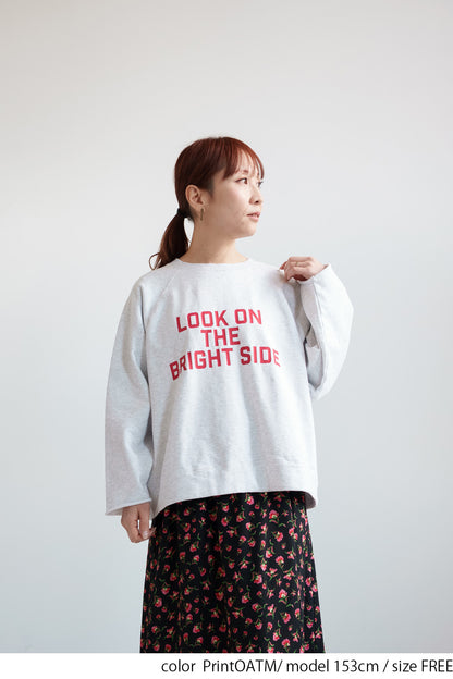 Fleece Wide Sleeve Printed Pullover
