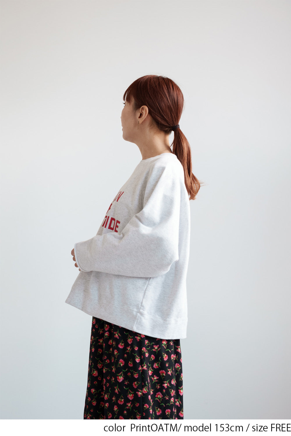 Fleece Wide Sleeve Printed Pullover