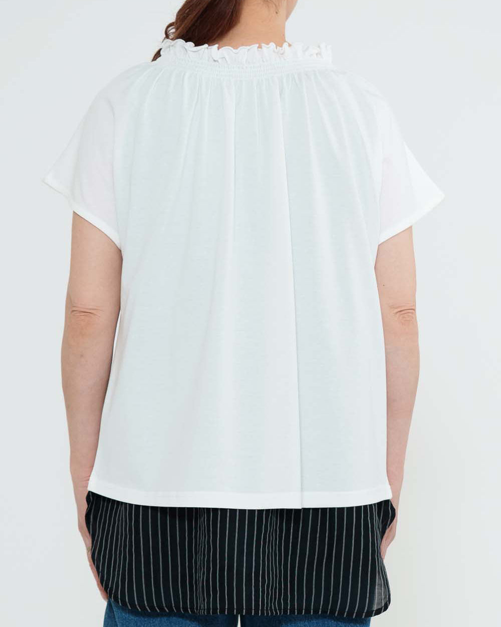 CRギャザーフレンチTシャツ