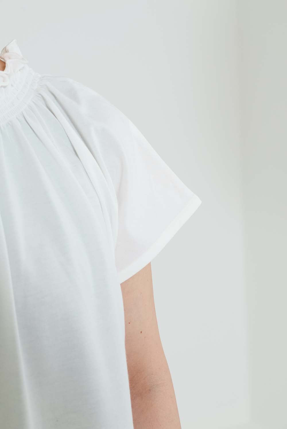CRギャザーフレンチTシャツ