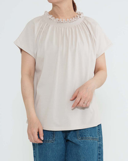 CRギャザーフレンチTシャツ