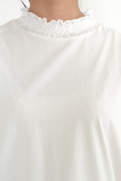Collar Shirred French T-Shirt