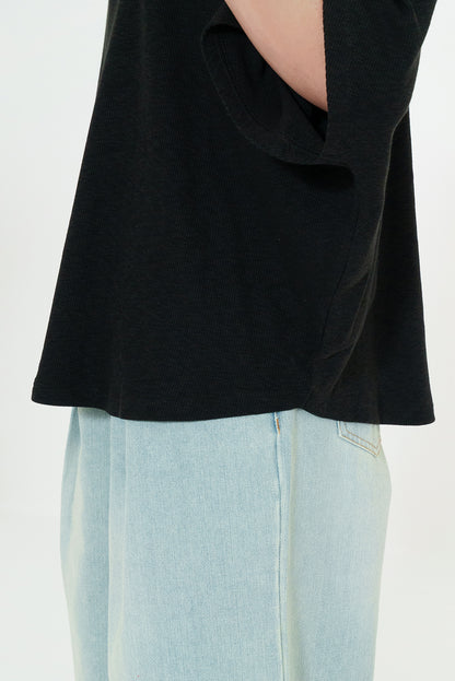 Slub Rib 2-Way Henley Pullover