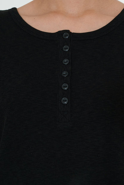 Slub Rib 2-Way Henley Pullover