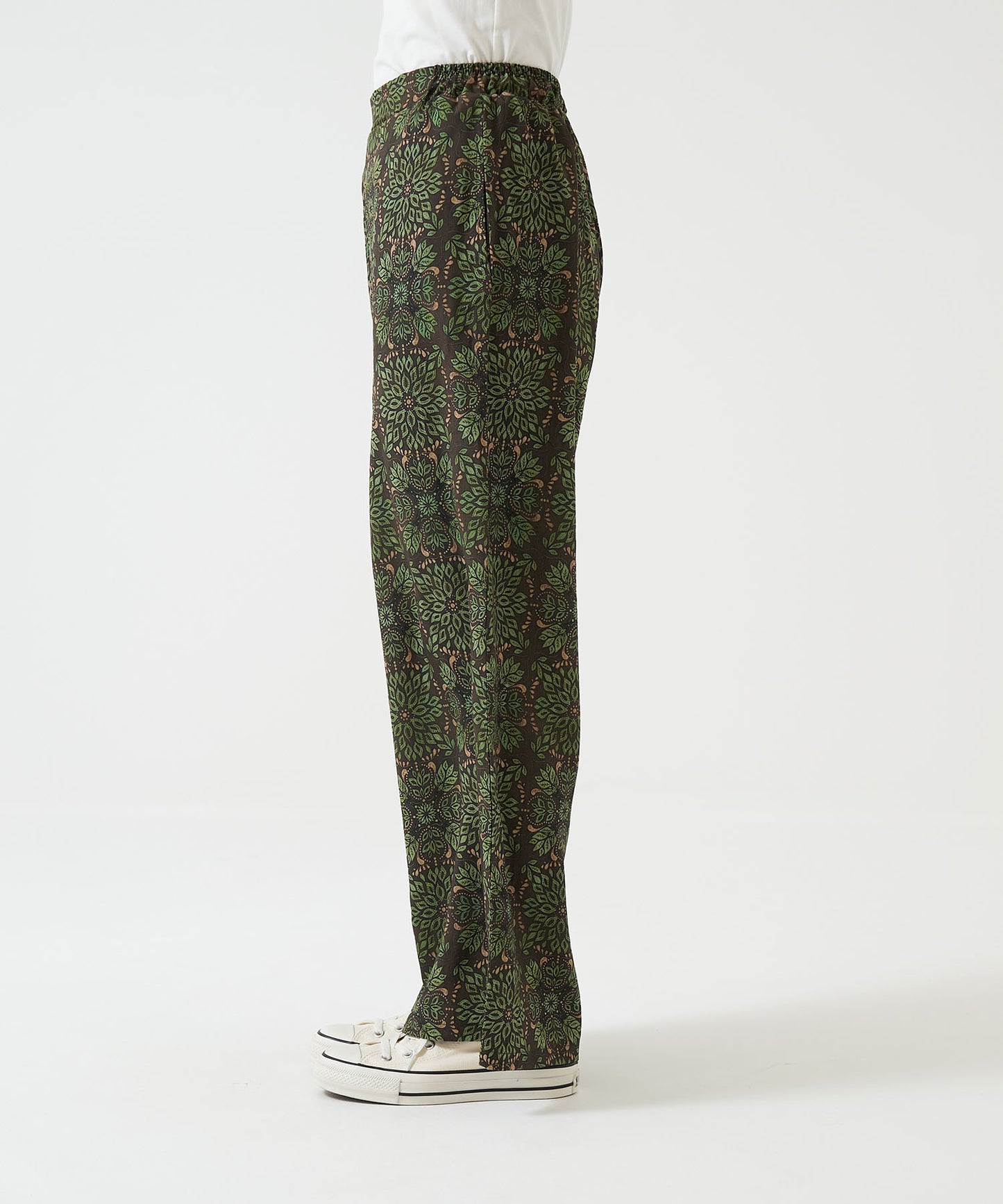 Easy Botanical Pattern Wide Pants