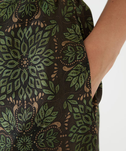 Easy Botanical Pattern Wide Pants
