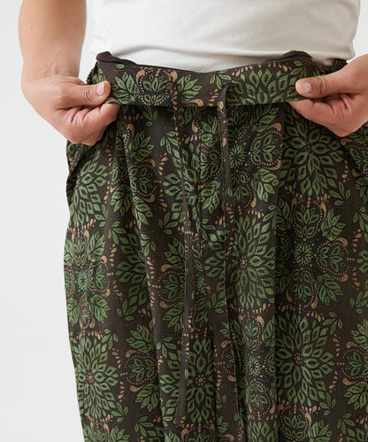 Easy Botanical Pattern Wide Pants