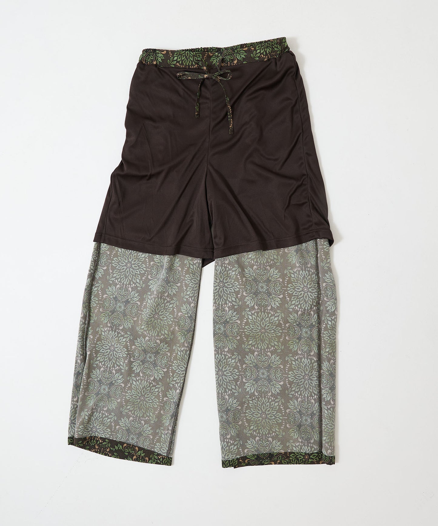 Easy Botanical Pattern Wide Pants