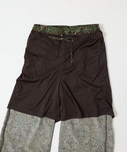 Easy Botanical Pattern Wide Pants