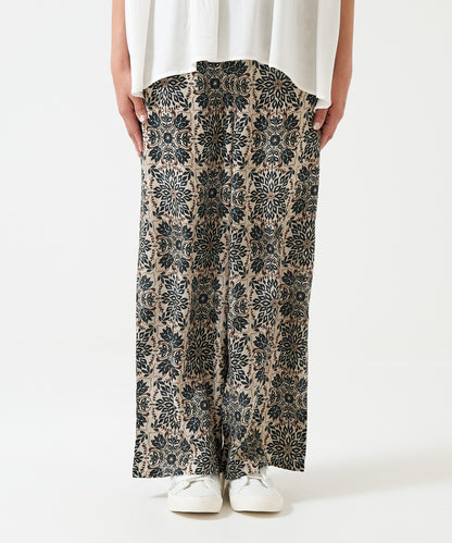 Easy Botanical Pattern Wide Pants
