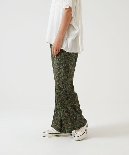 Easy Botanical Pattern Wide Pants