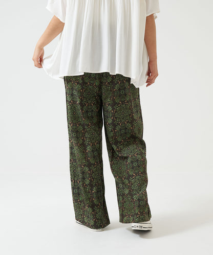 Easy Botanical Pattern Wide Pants