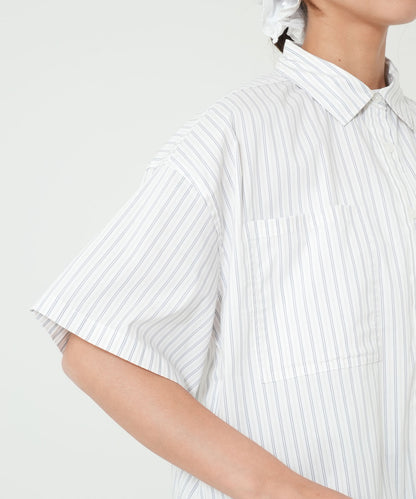 Multi Stripe Drawstring Cropped Shirt