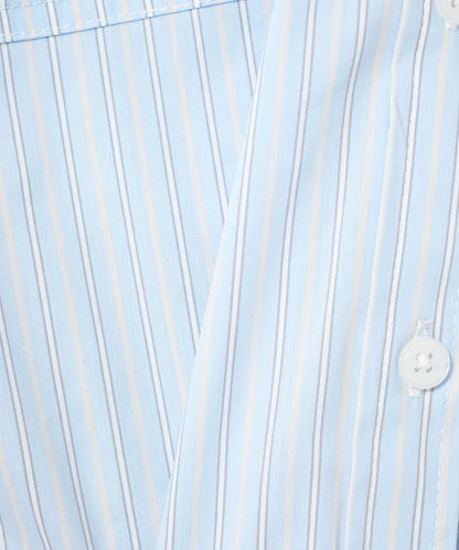 Multi Stripe Drawstring Cropped Shirt