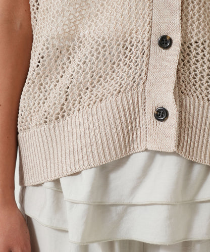 Mesh Polo Collar Vest