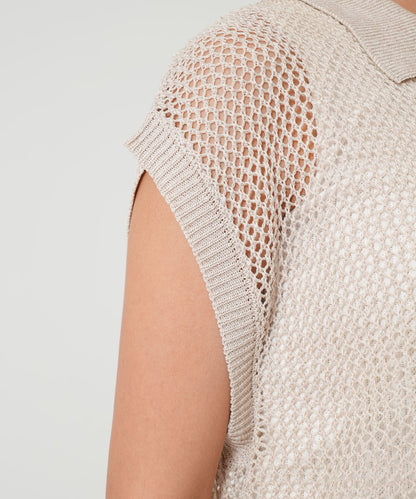 Mesh Polo Collar Vest