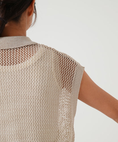 Mesh Polo Collar Vest