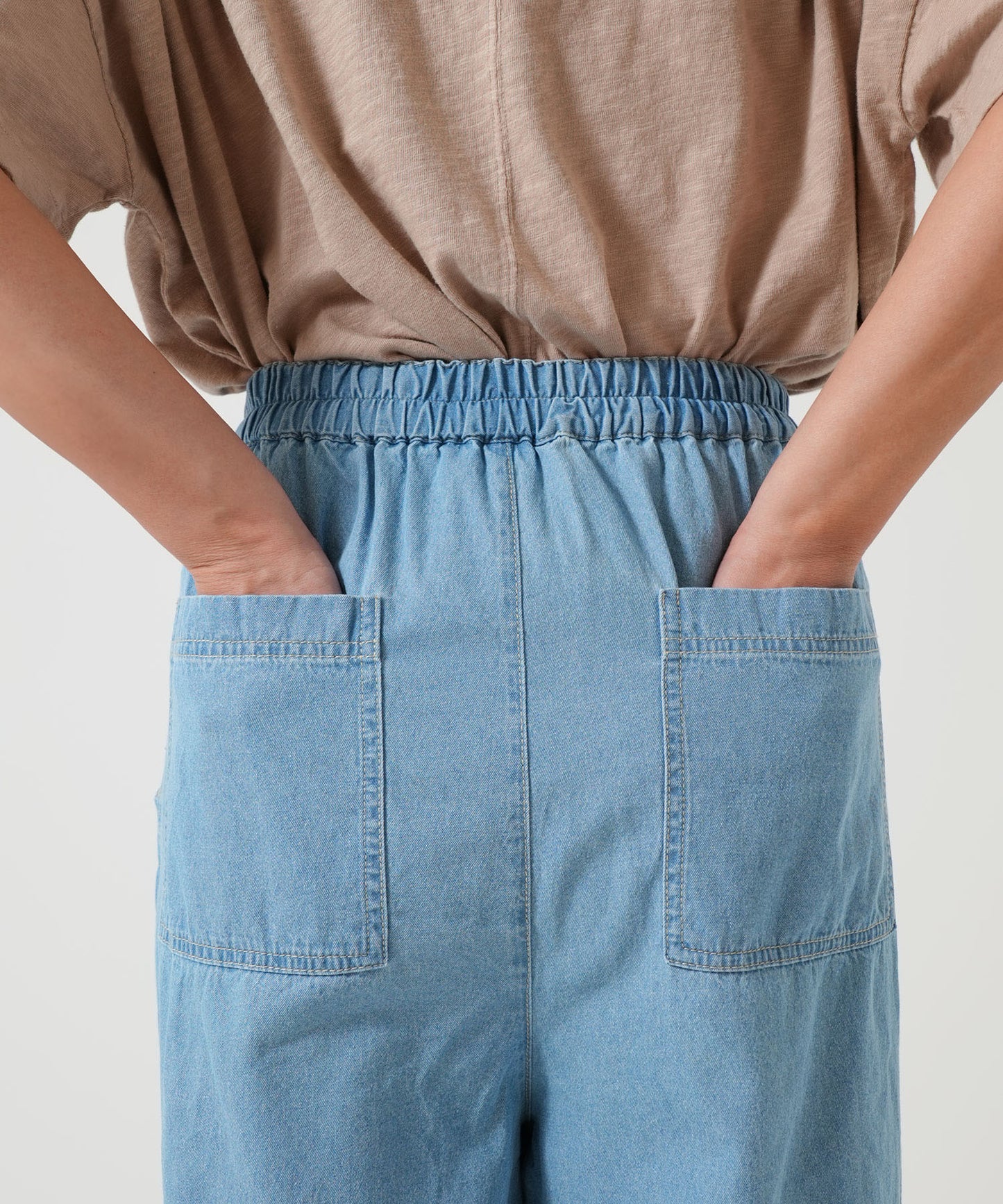 Wide easy denim pants