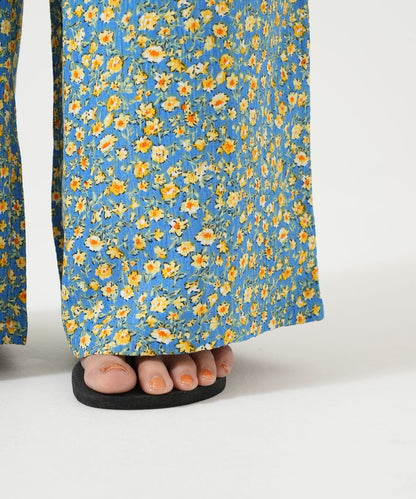 Retro Flower Print Easy Pants